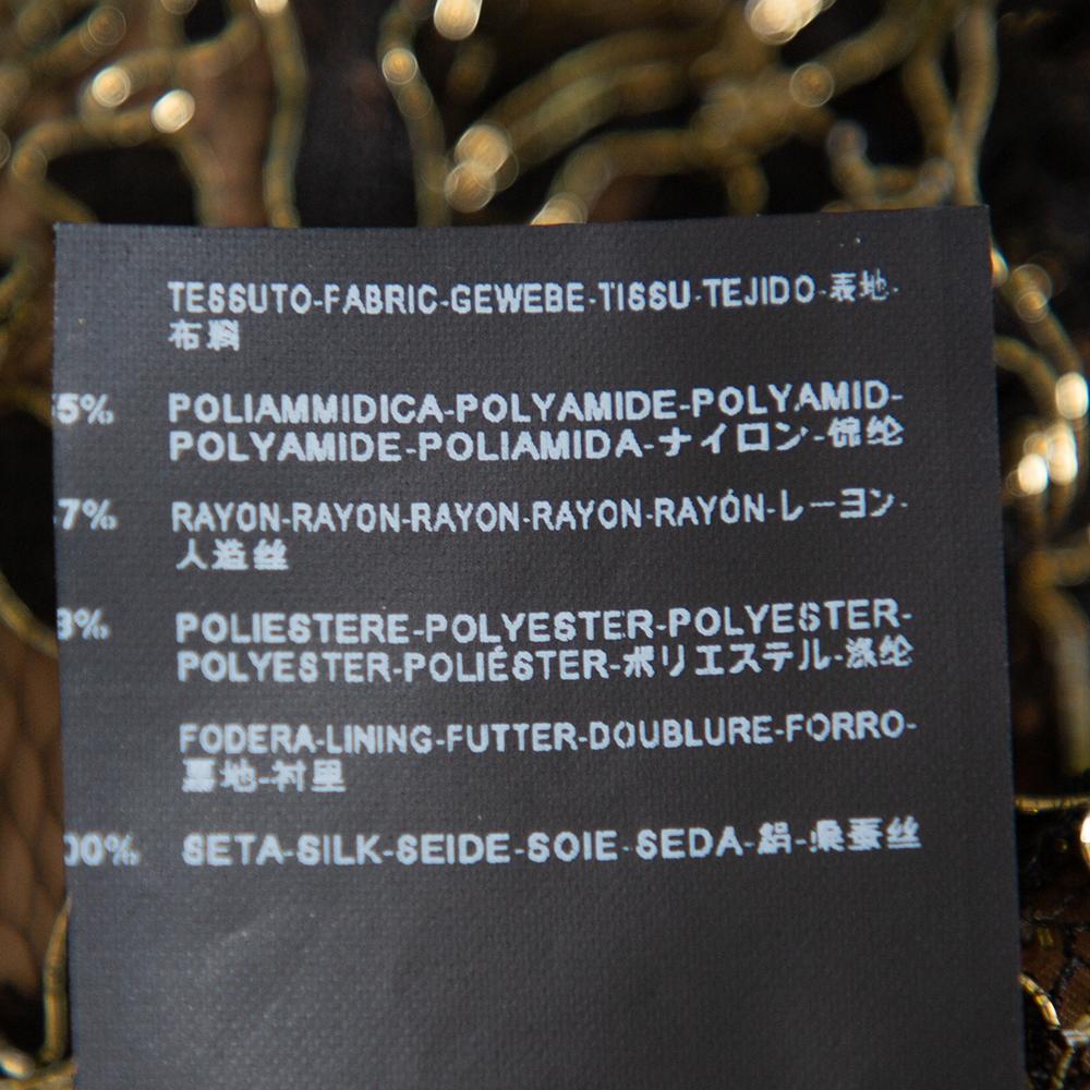 Balenciaga - Mini robe sans manches en dentelle noire et or S en vente 1