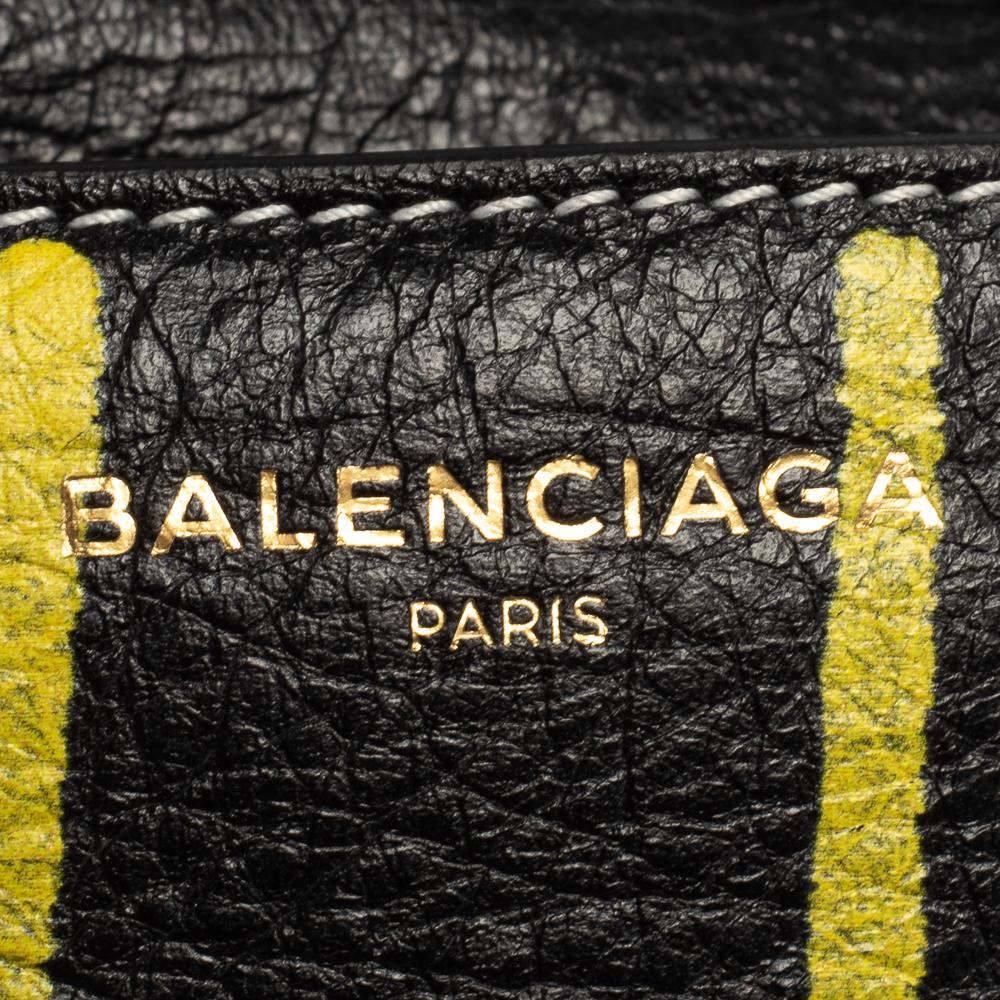 Balenciaga Black Graffiti Print Leather Agneau Leather Bazar Chain Shoulder Bag 4