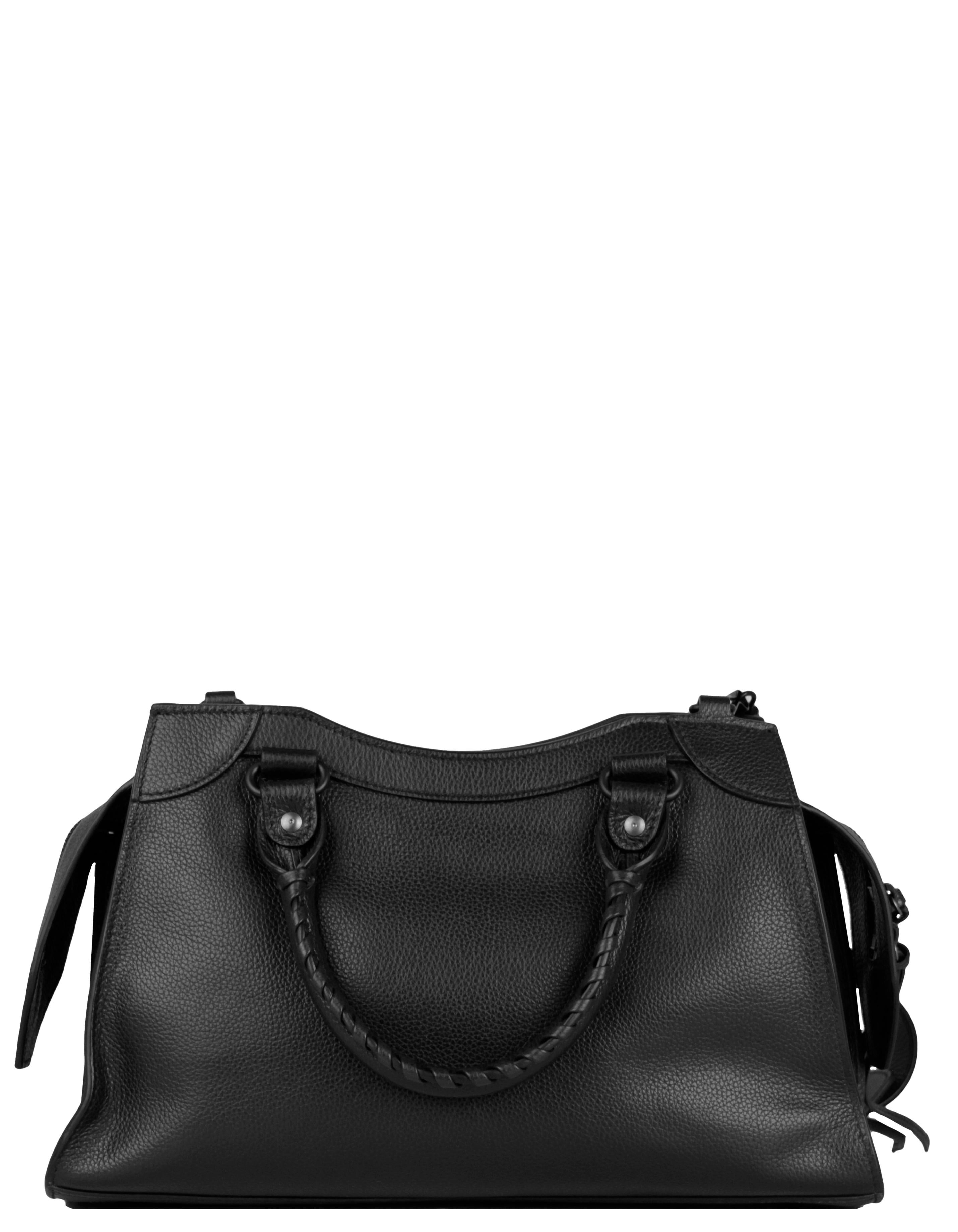 Balenciaga Black Grained Calfskin Leather Neo Classic Hardware S City Bag In Excellent Condition For Sale In New York, NY