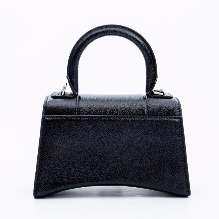 Balenciaga Black Grained Calfskin Leather XS Hourglass Bag For Sale at ...