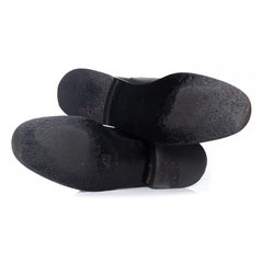 Balenciaga, black grained leather biker boots