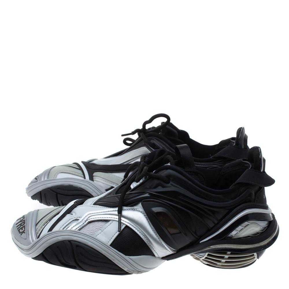Balenciaga Schwarz/Grau Leder und Gummi Tyrex 2020 Turnschuhe Größe 42 3