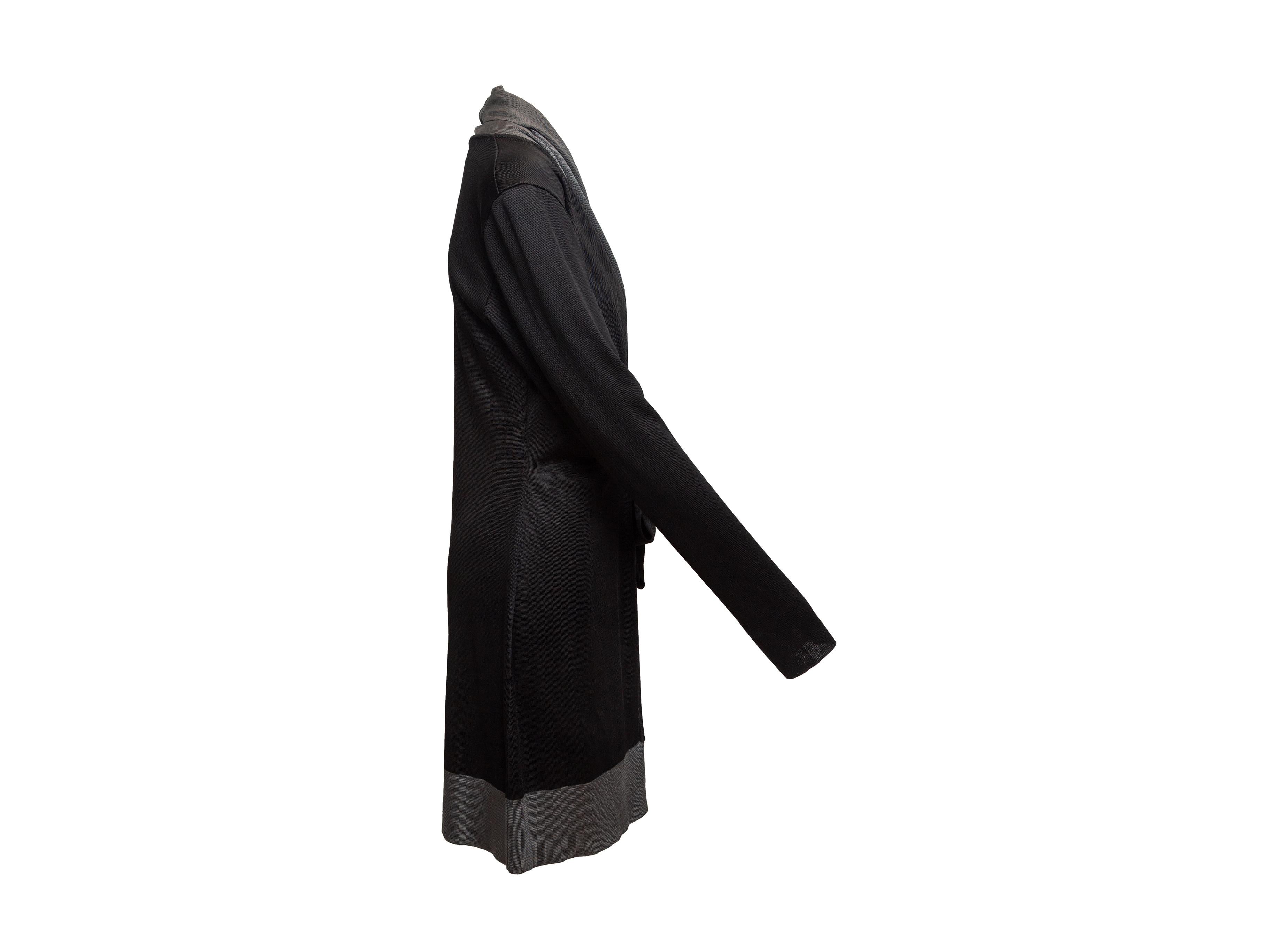 Balenciaga Black & Grey Long Sleeve Dress In Good Condition In New York, NY