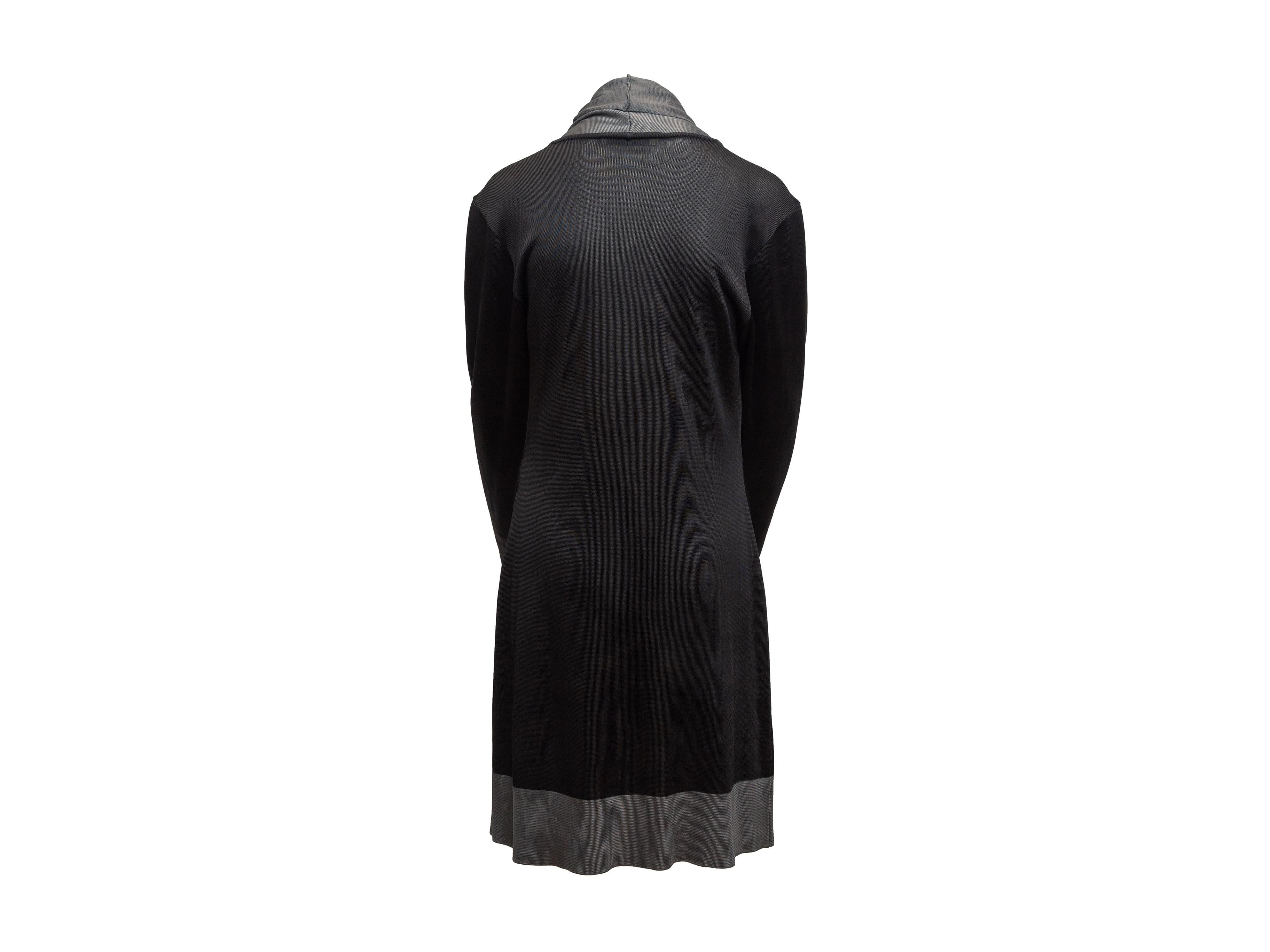 Women's Balenciaga Black & Grey Long Sleeve Dress