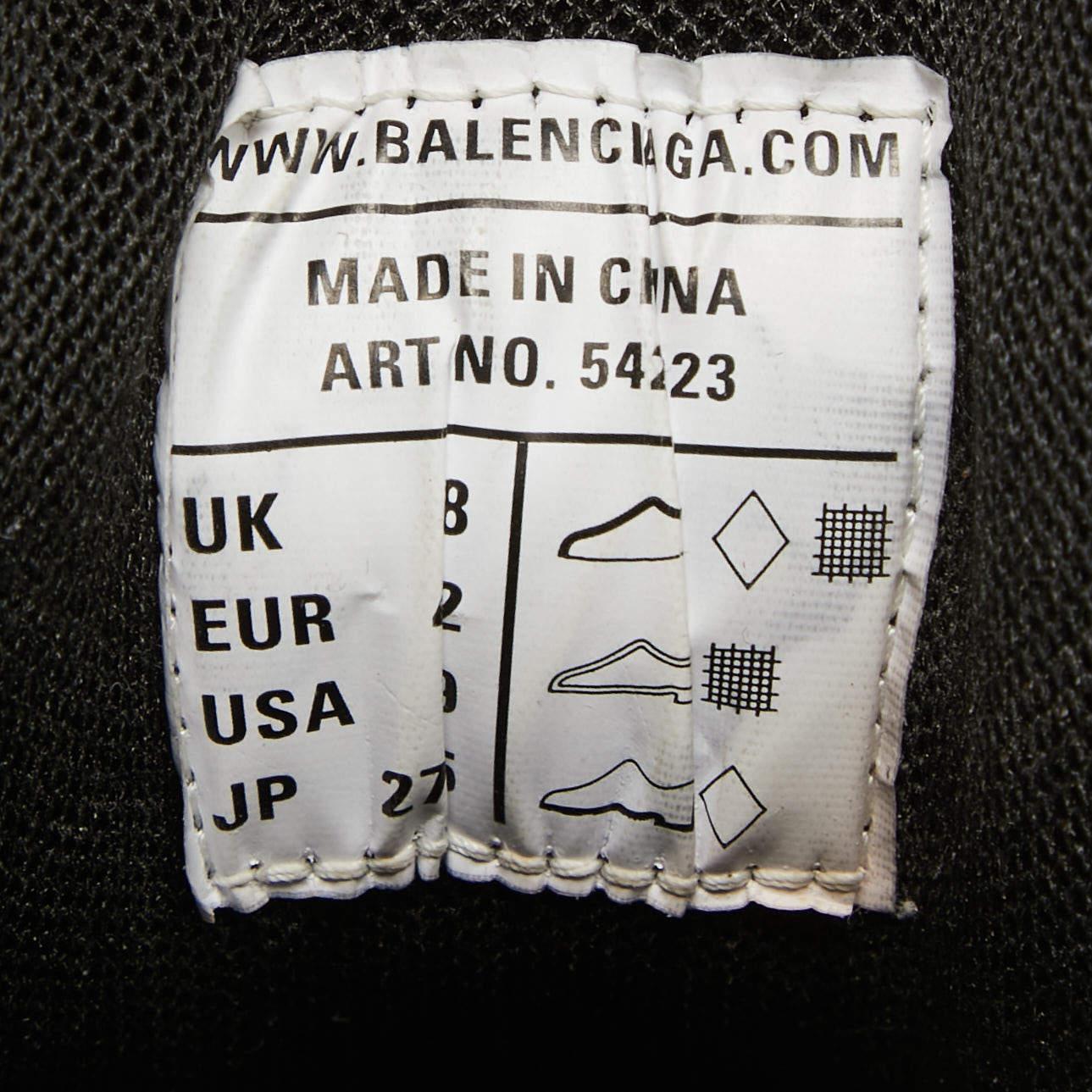 Balenciaga - Baskets de survêtement en maille et cuir noir/gris, taille 42 Pour hommes en vente