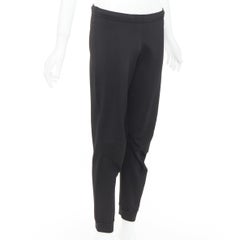 BALENCIAGA black hidden drawstring knee darts cropped jogger pants