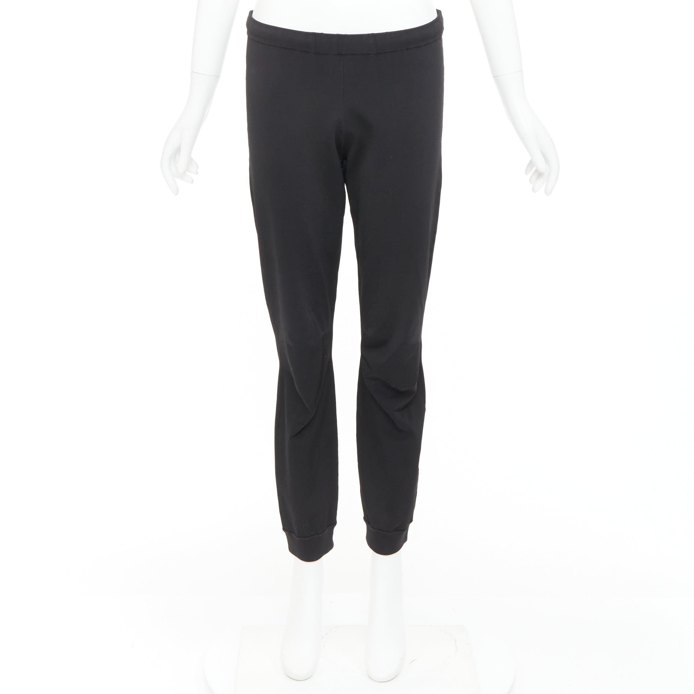 BALENCIAGA black hidden drawstring knee darts cropped jogger pants en venta 4
