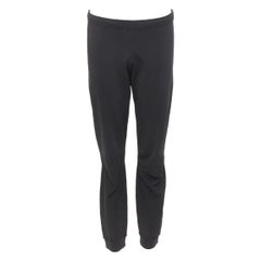 BALENCIAGA black hidden drawstring knee darts cropped jogger pants