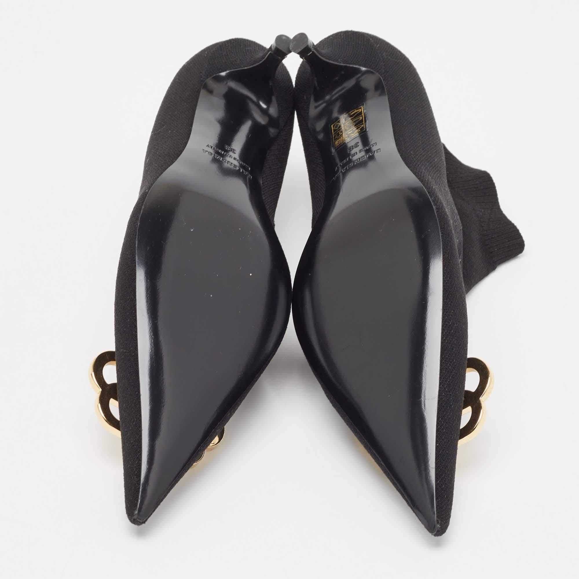 Women's Balenciaga Black Knife Fabric Ankle Boots Size 38