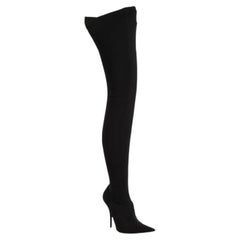 Balenciaga Black Knife Thigh High Point Toe Boots Size IT 37