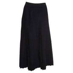 Used Balenciaga Black Knit Accordion Pleated Midi Skirt L