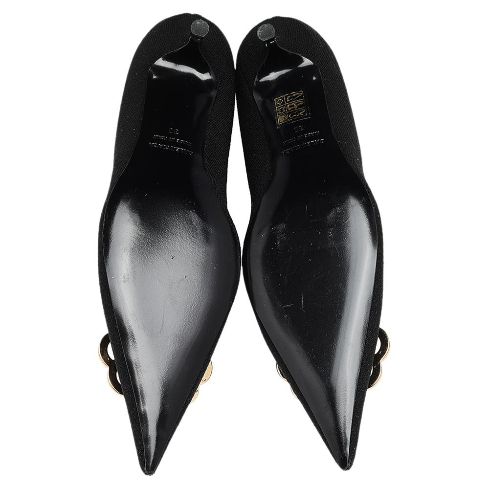 Balenciaga Black Knit Fabric BB Knife Kitten Heel Booties Size 38 In Good Condition In Dubai, Al Qouz 2