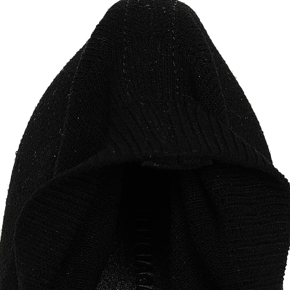 Women's Balenciaga Black Knit Fabric BB Knife Kitten Heel Booties Size 38