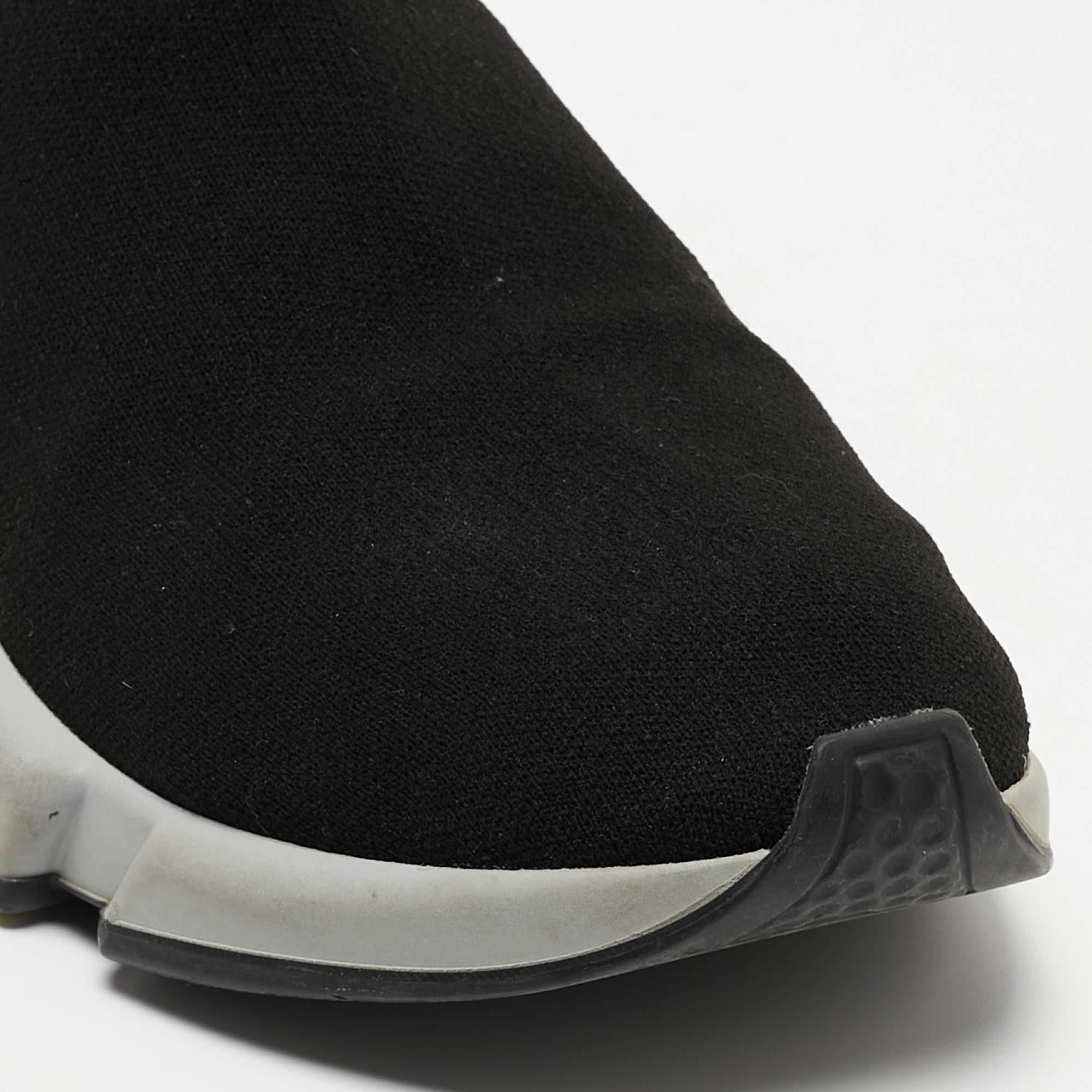 Balenciaga Black Knit Fabric BB Speed Trainer Sneakers Size 43 en vente 5