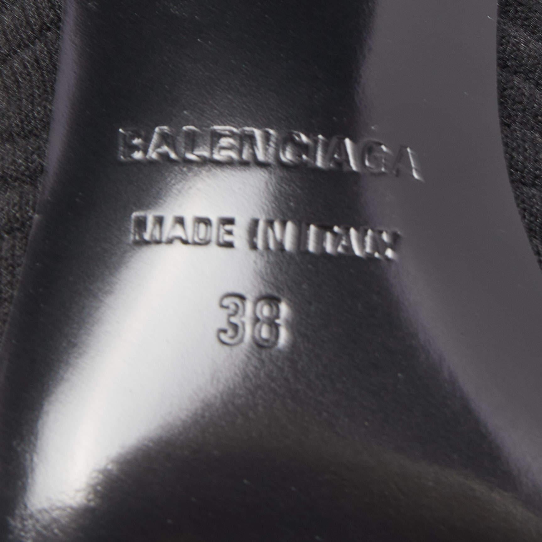 Balenciaga Black Knit Fabric Knife Ankle Socks Booties Size 38 3