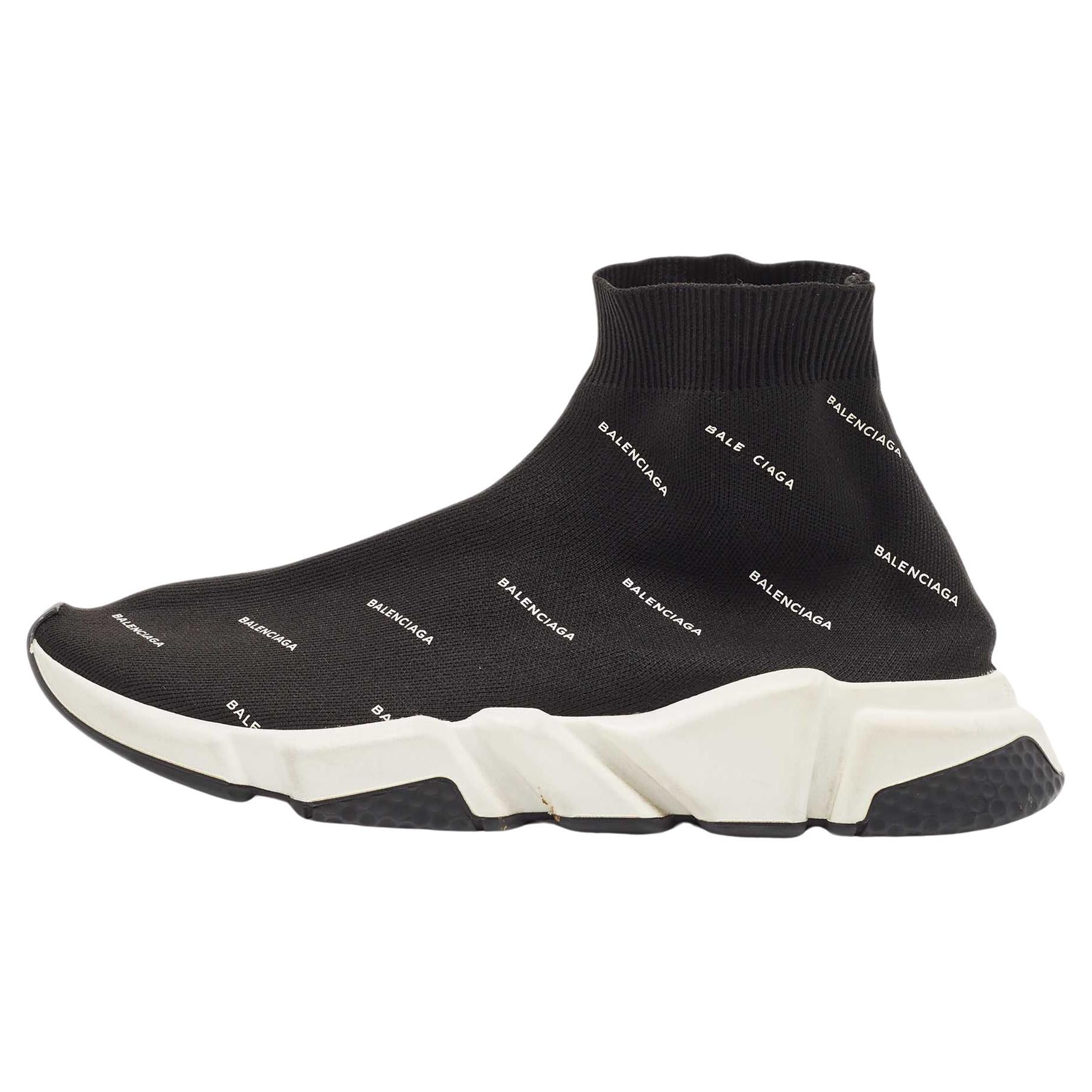 Balenciaga Black Knit Fabric Low Speed Trainers Sneakers Size 42 For Sale