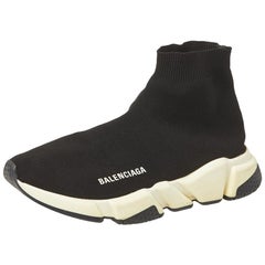 Used Balenciaga Black Knit Fabric Sock Sneakers Size 39