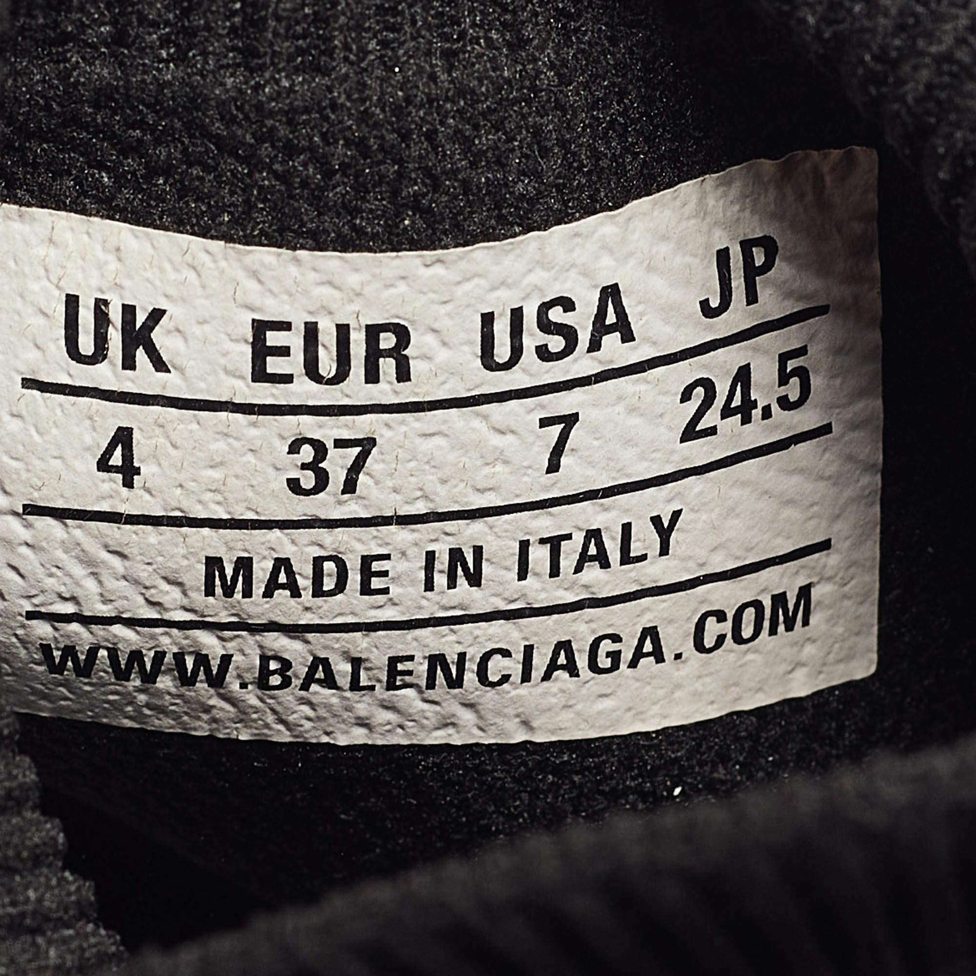 Balenciaga Black Knit Fabric Speed 2.0 High Top Sneakers Size 37 4