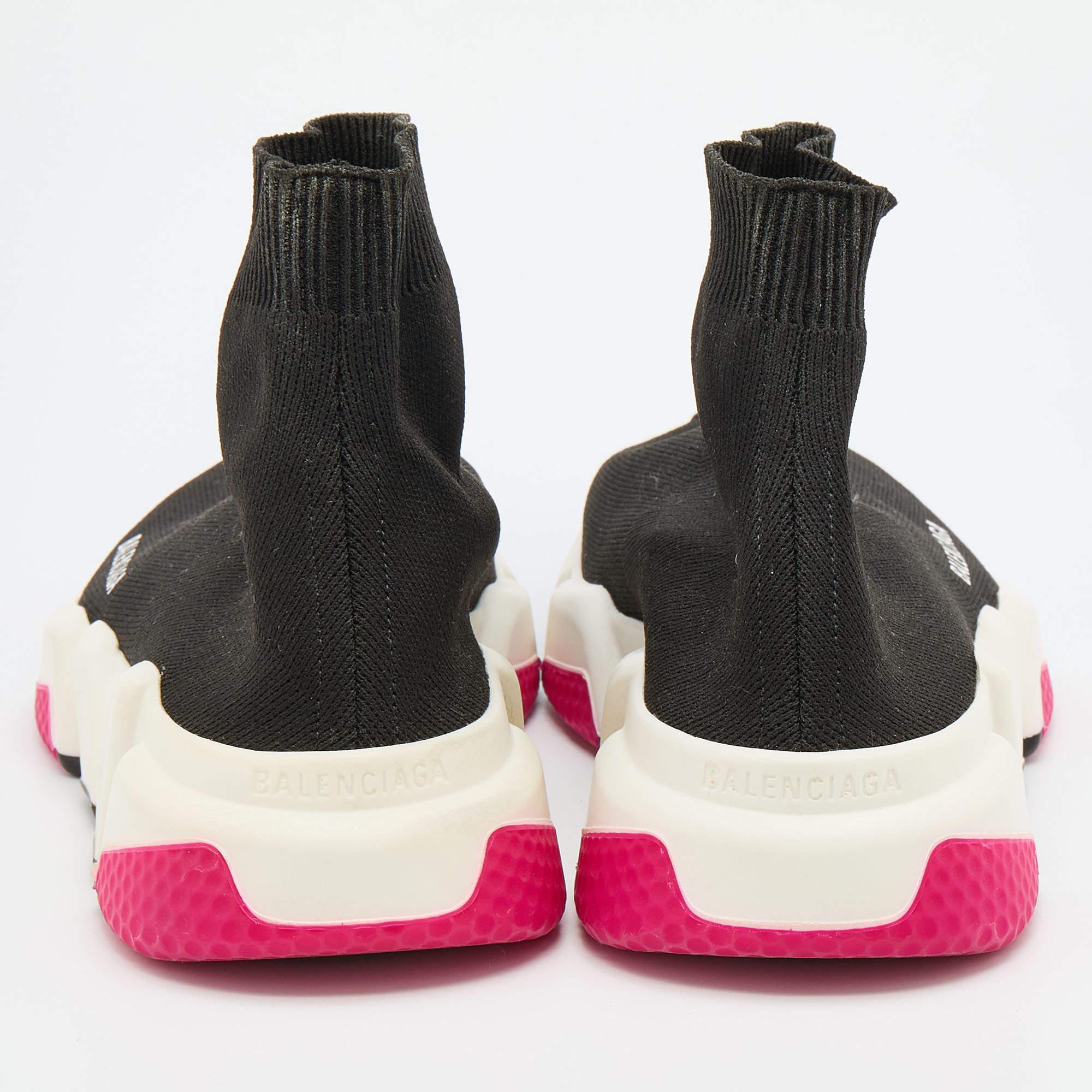 Balenciaga Black Knit Fabric Speed 2.0 Slip On Sneakers Size 38 1
