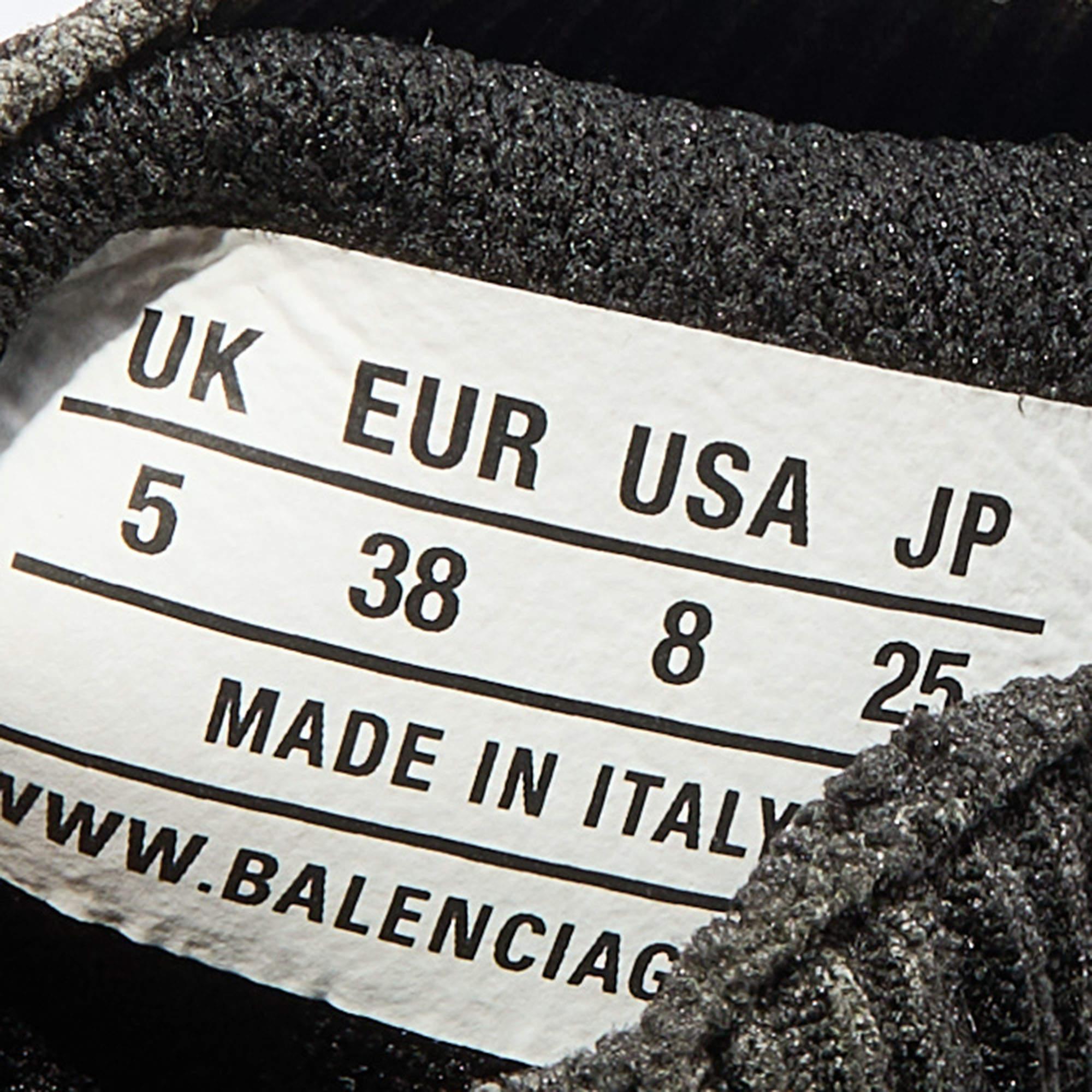 Balenciaga Black Knit Fabric Speed 2.0 Slip On Sneakers Size 38 3