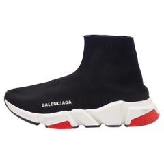 Balenciaga Black Knit Fabric Speed 2.0 Slip On Sneakers Size 39