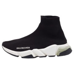 Balenciaga Black Knit Fabric Speed 2.0 Sneakers Size 38
