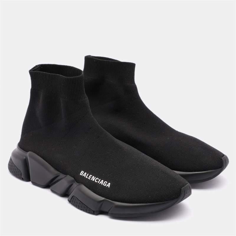 Men's Balenciaga Black Knit Fabric Speed 2.0 Sock Sneakers Size 41