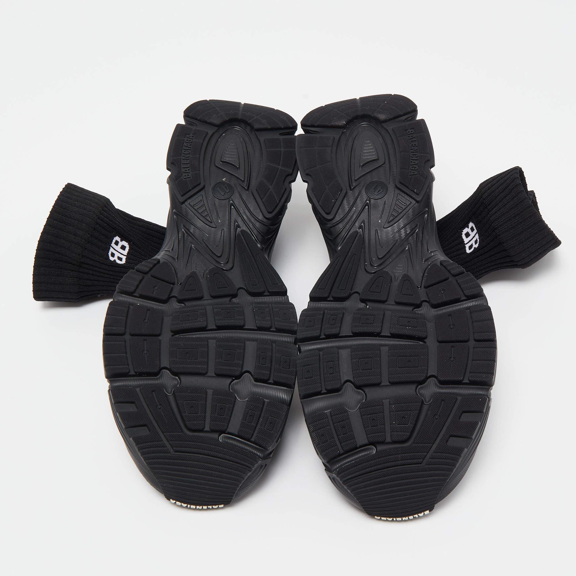 Balenciaga Black Knit Fabric Speed 3.0 High Top Sneakers Size 41 For Sale 10