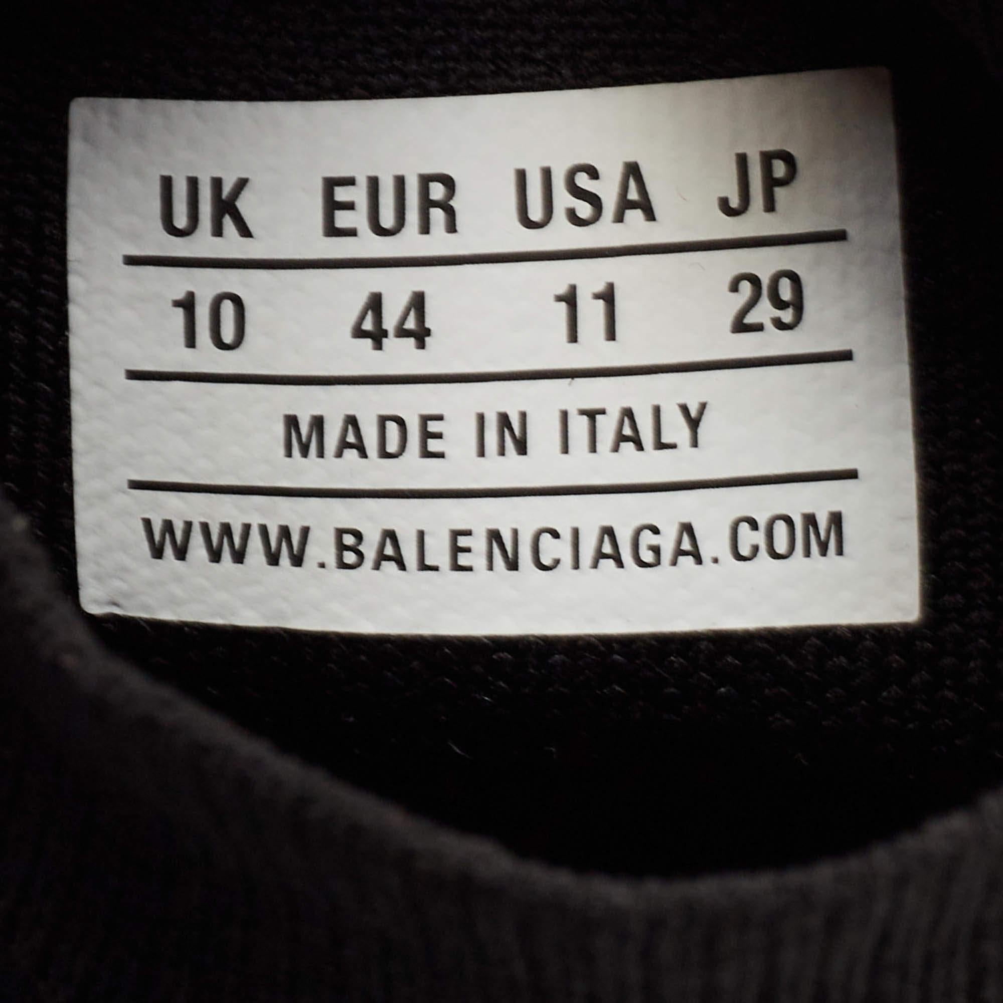 Balenciaga Black Knit Fabric Speed Graffiti Sneakers Size 44 3