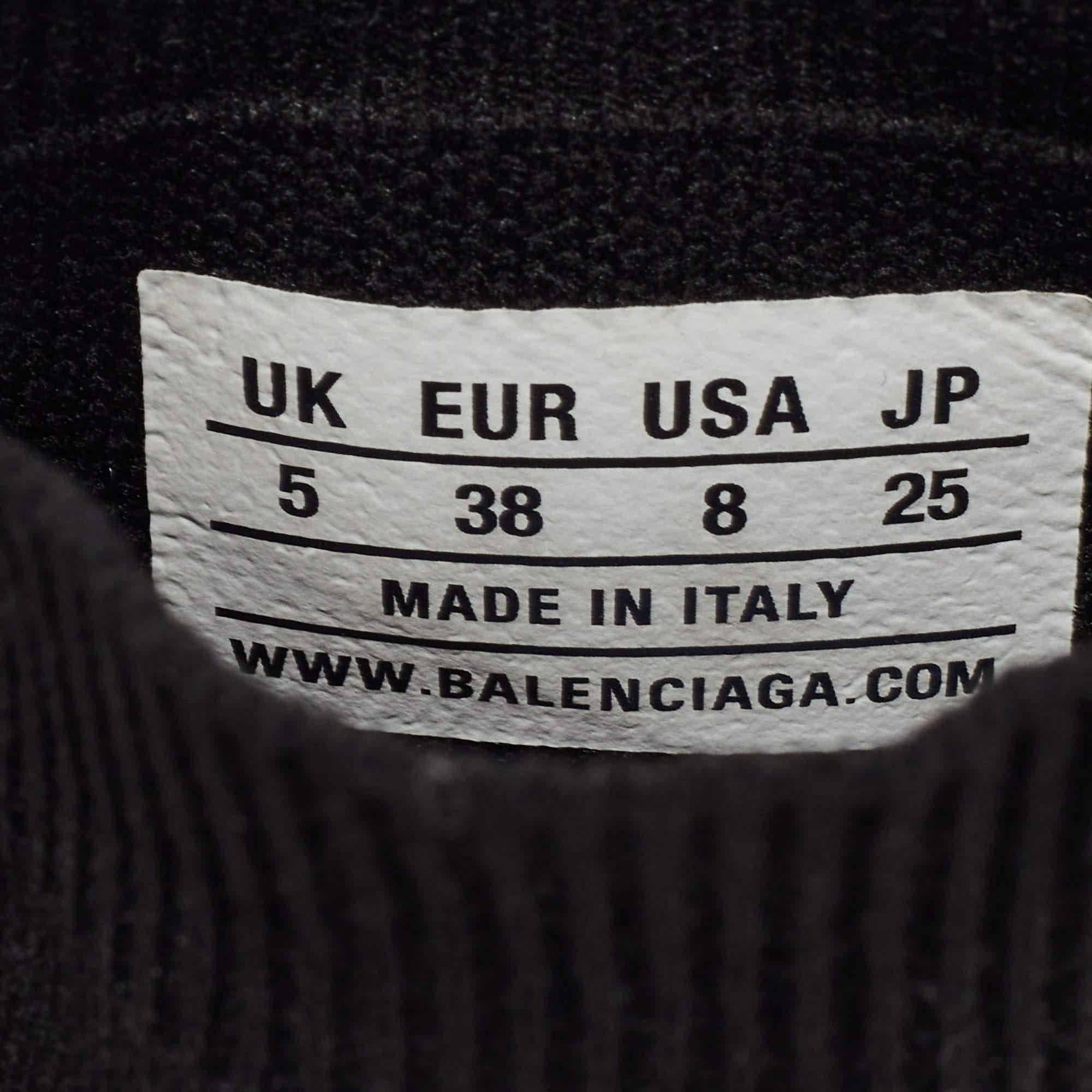Balenciaga Black Knit Fabric Speed High Top Sneakers Size 38 4