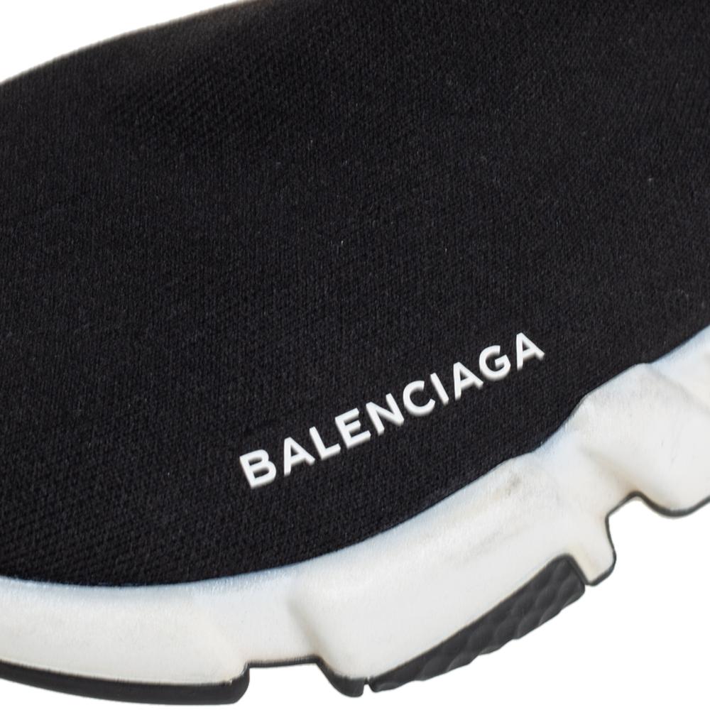 Balenciaga Black Knit Fabric Speed High Top Sneakers Size 39 2