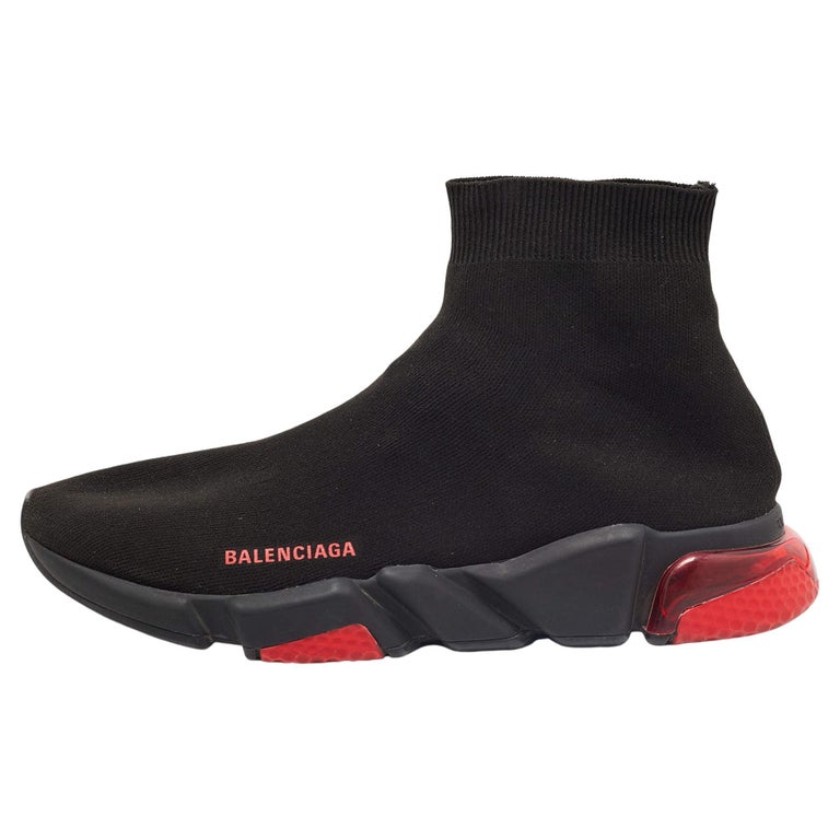 Balenciaga Black Knit Fabric Speed LT Clear Sneakers Size 45 For Sale at  1stDibs