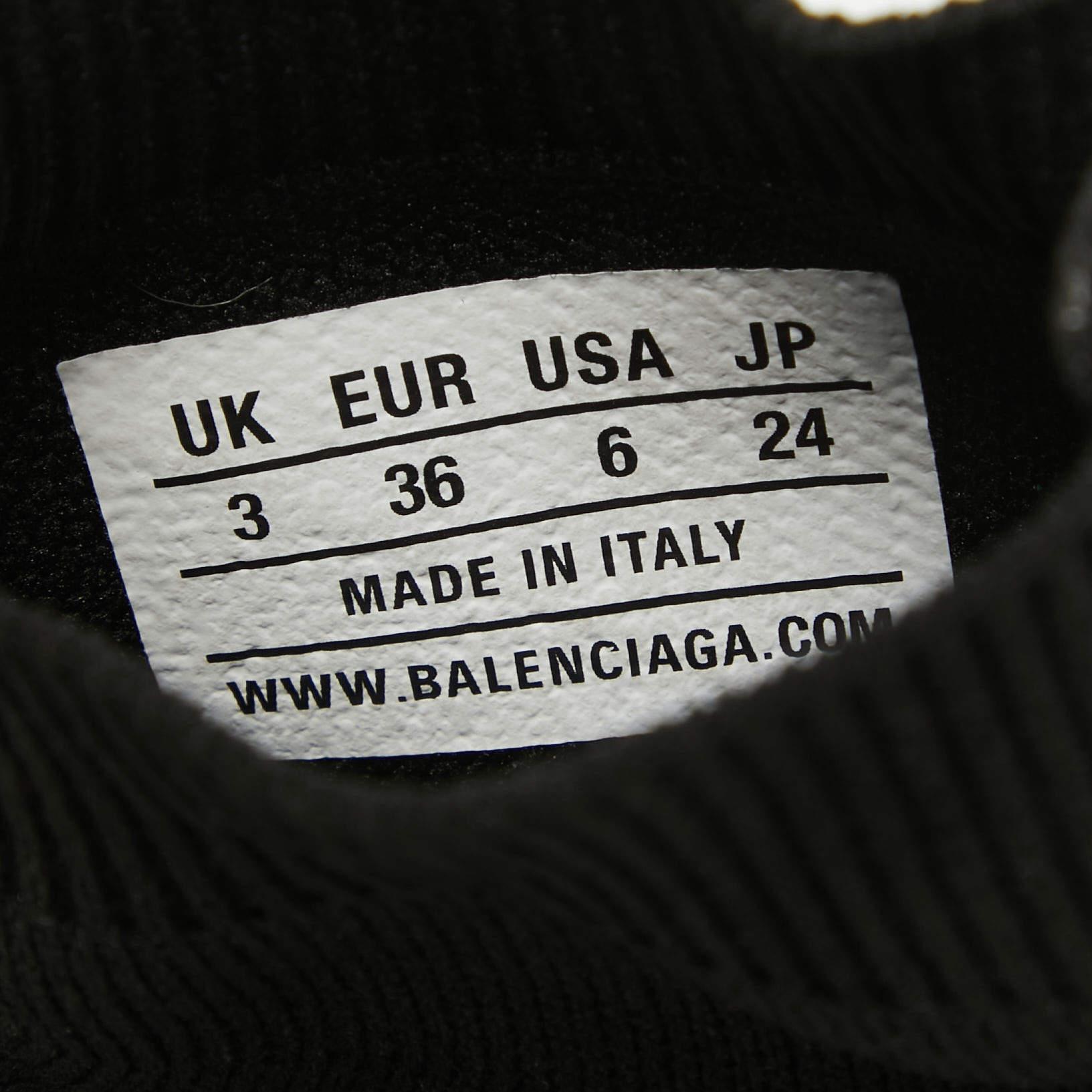 Baskets montantes Speed de Balenciaga en tissu noir, taille 36 en vente 4