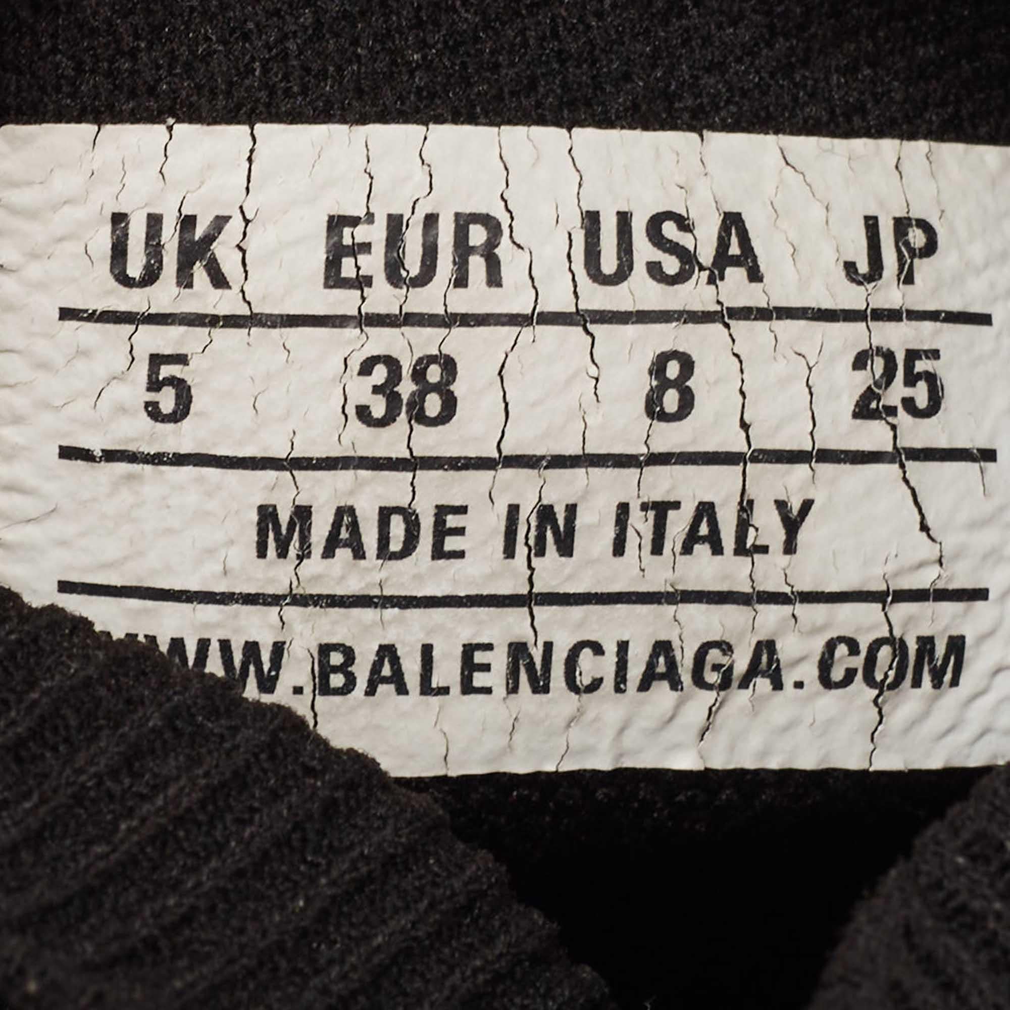 Balenciaga Black Knit Fabric Speed Trainer High Top Sneakers Size 38 3