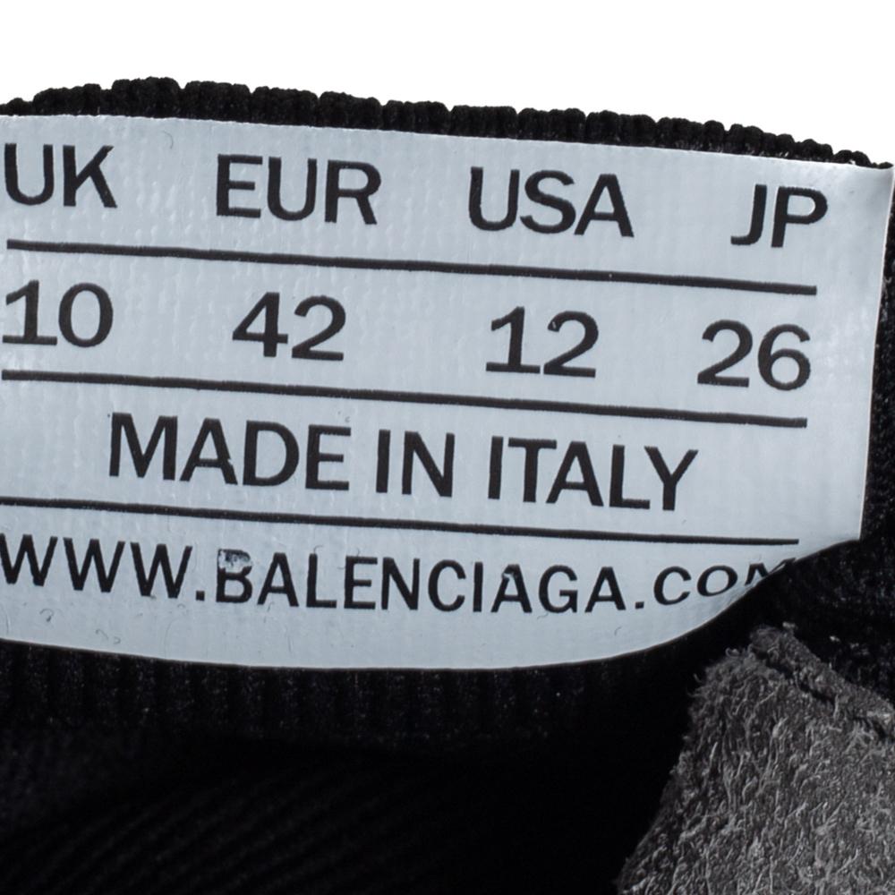 Balenciaga Black Knit Fabric Speed Trainer High Top Sneakers Size 42 In New Condition In Dubai, Al Qouz 2