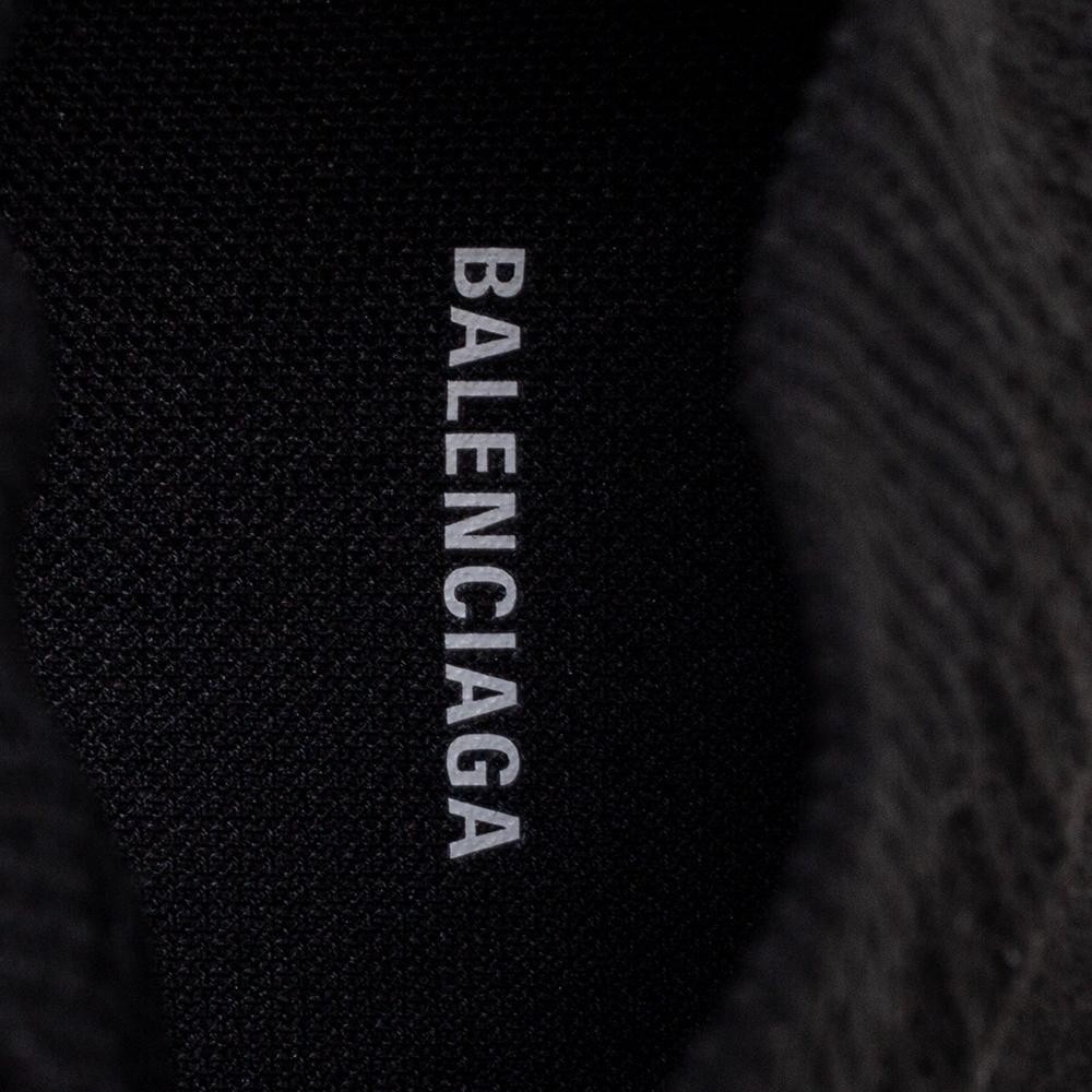 Balenciaga Schwarze Speed-Turnschuhe aus Strickstoff mit Schnürung Größe 45 Herren