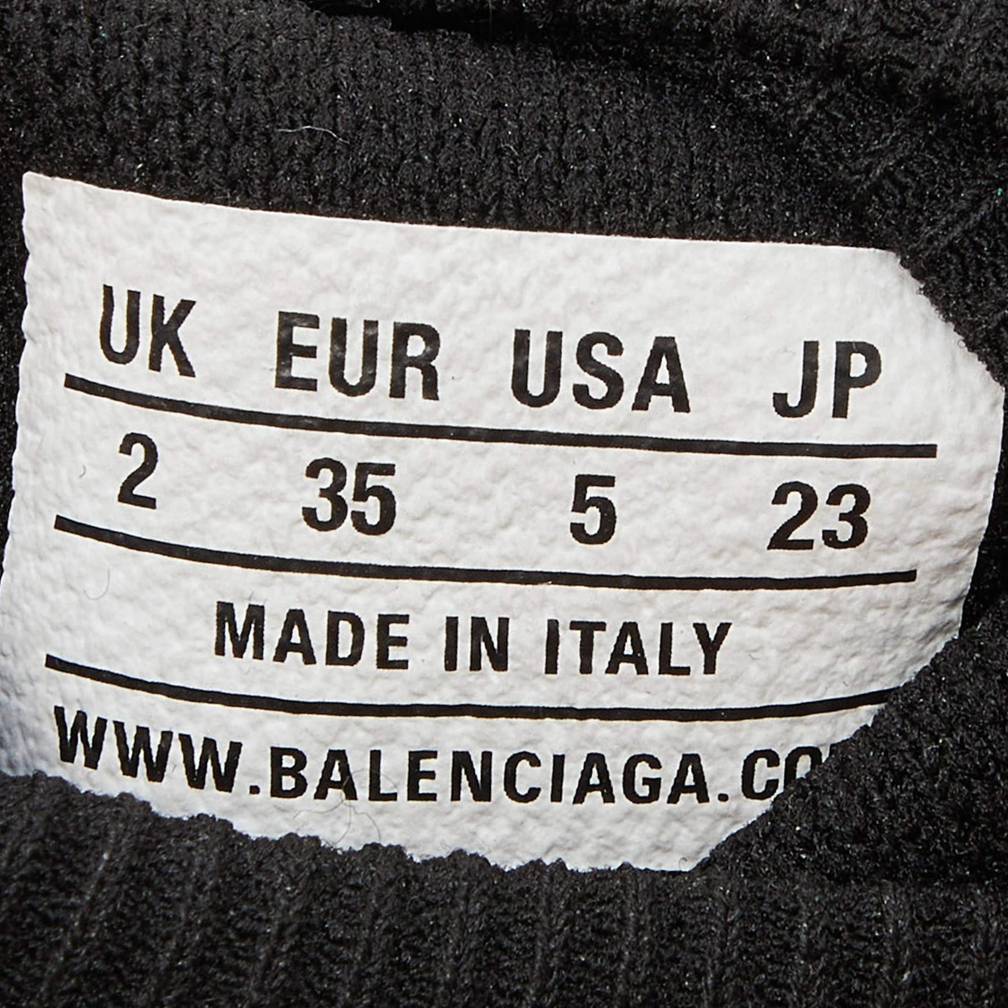 Balenciaga Black Knit Fabric Speed Trainer Sneakers Size 35 3