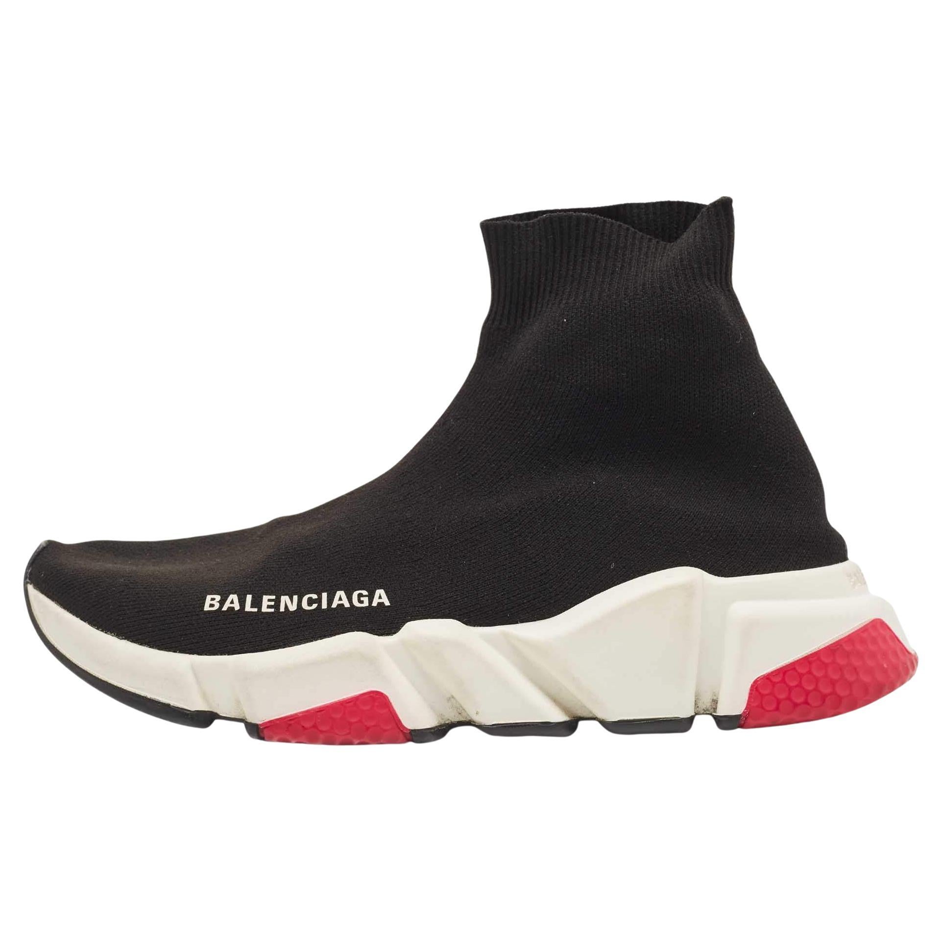 BALENCIAGA 25S SPEED TRAINER SNEAKERS 55 MM IN BLACK KNIT STYLE 3