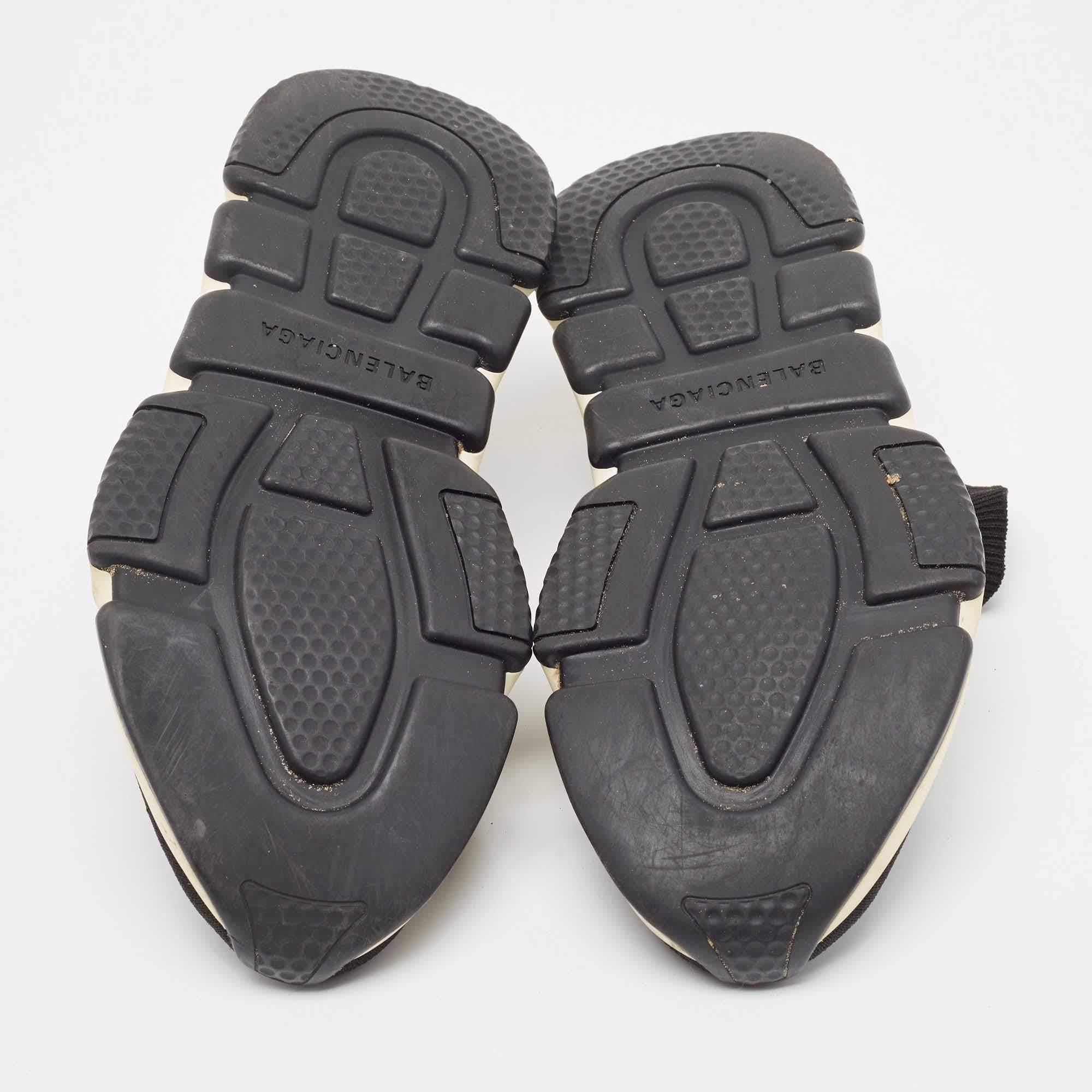 Balenciaga Black Knit Fabric Speed Trainer Sneakers Size 37 For Sale 2