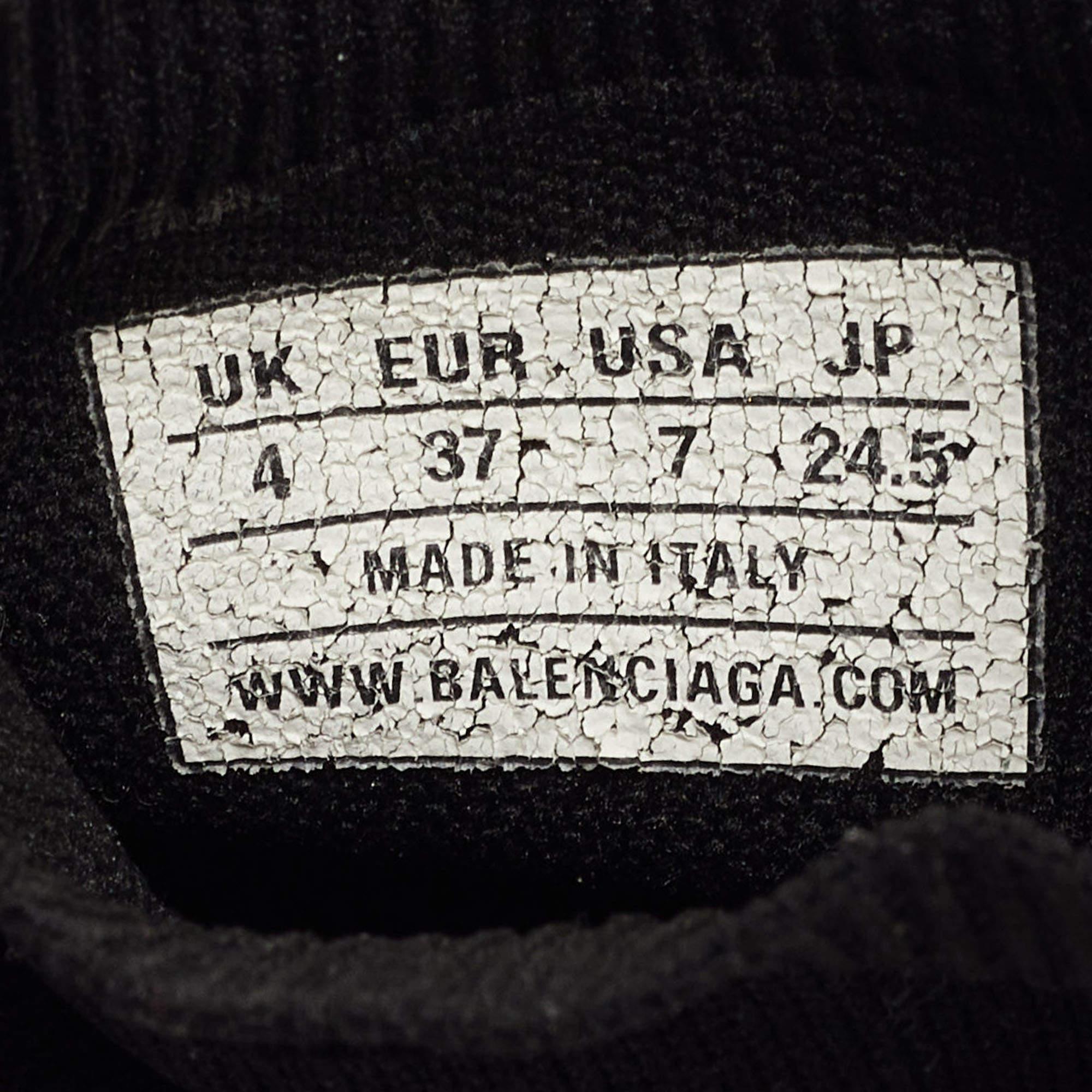 Balenciaga Black Knit Fabric Speed Trainer Sneakers Size 37 4
