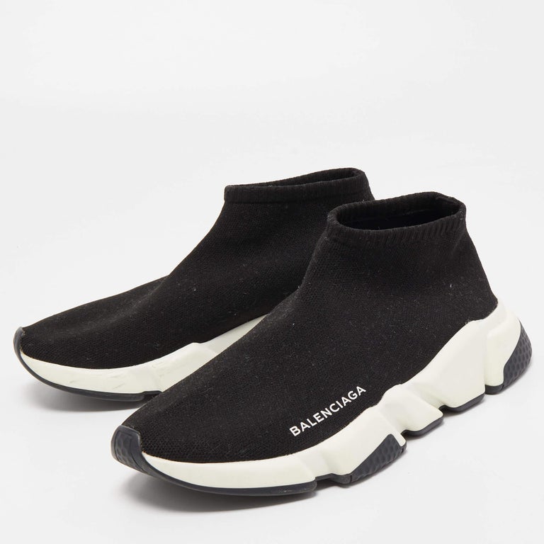 BALENCIAGA 25S SPEED TRAINER SNEAKERS 55 MM IN BLACK KNIT STYLE 1