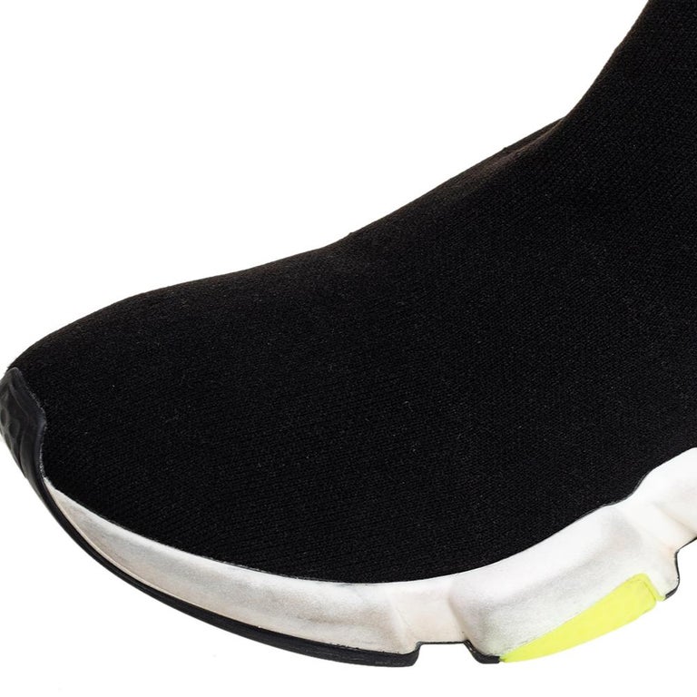 Balenciaga Black Knit Fabric Speed Trainer Sneakers Size 39 at 1stDibs