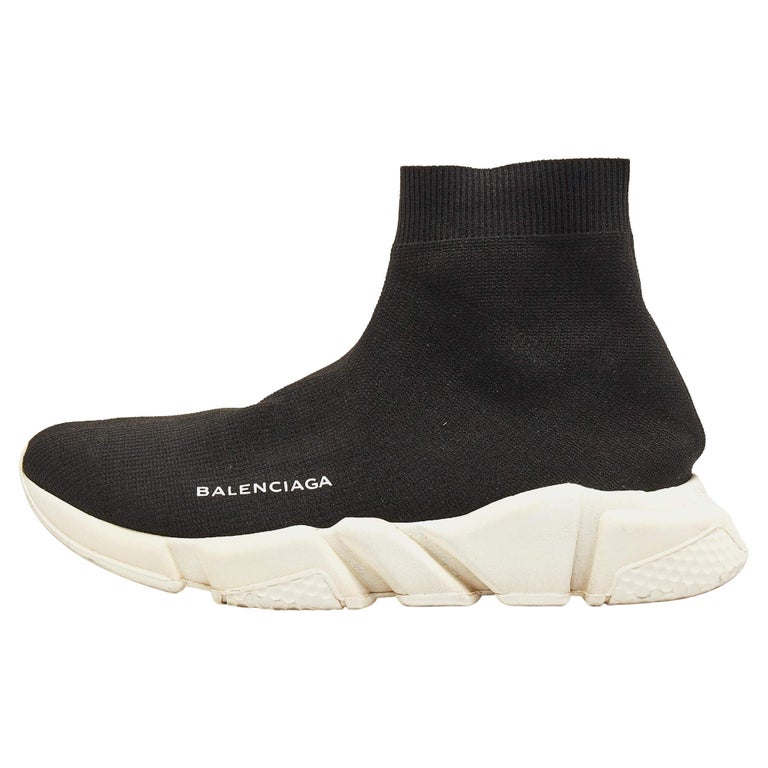 Balenciaga Black Knit Fabric Speed Trainer Sneakers Size 40 For Sale at  1stDibs