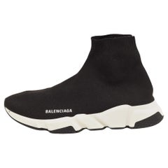 Balenciaga Black Knit Fabric Speed Trainer Sneakers Size 44