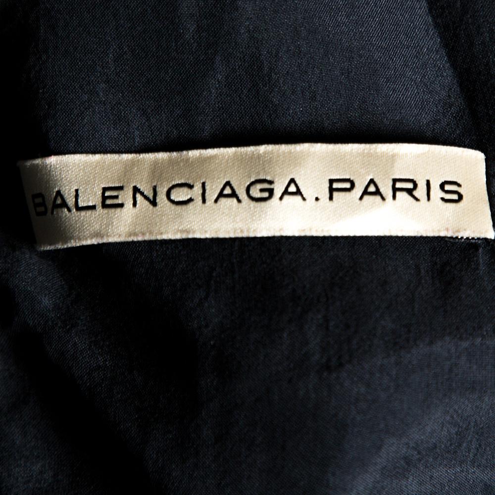 Women's Balenciaga Black Knit Perforated Detail Sleeveless Dress L