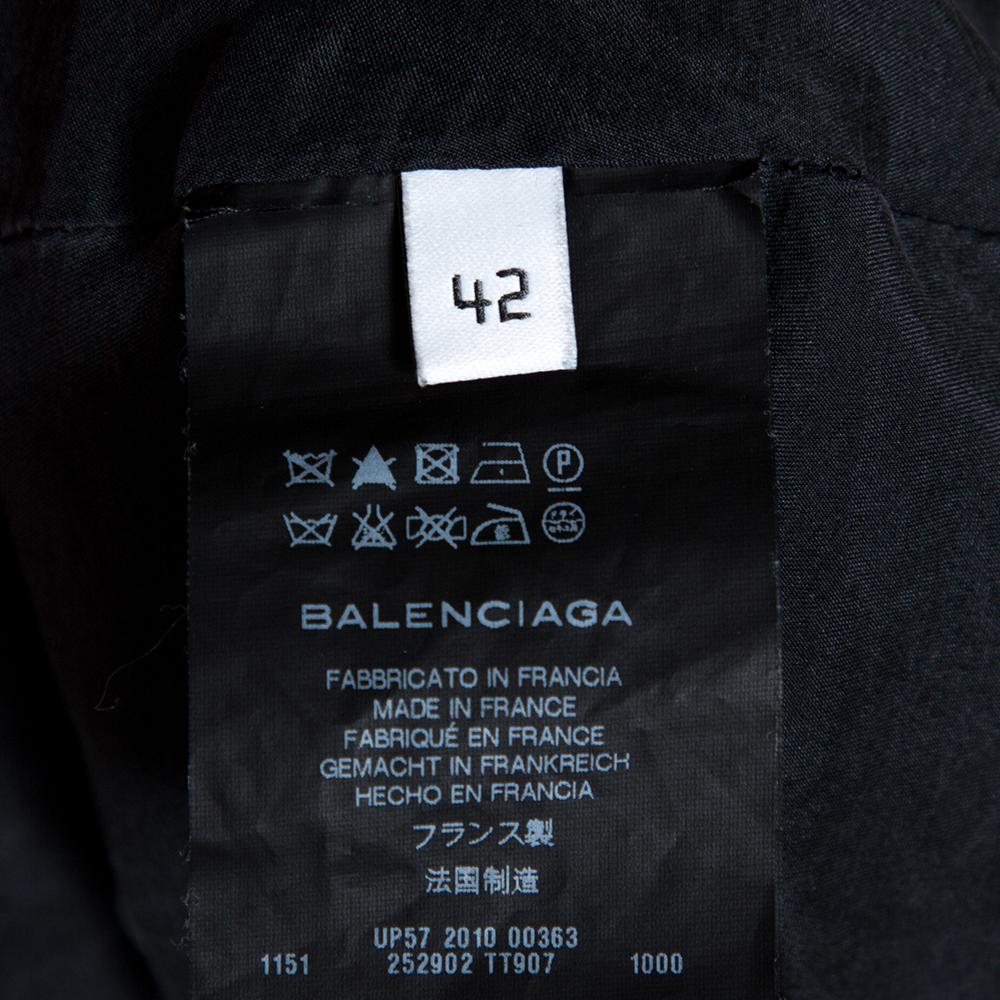Balenciaga Black Knit Perforated Detail Sleeveless Dress L 3