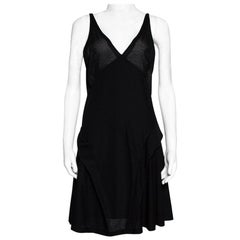 Balenciaga Black Knit Perforated Detail Sleeveless Dress L