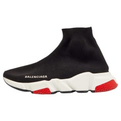 Balenciaga Black Knit Speed High Top Sneakers Size 38