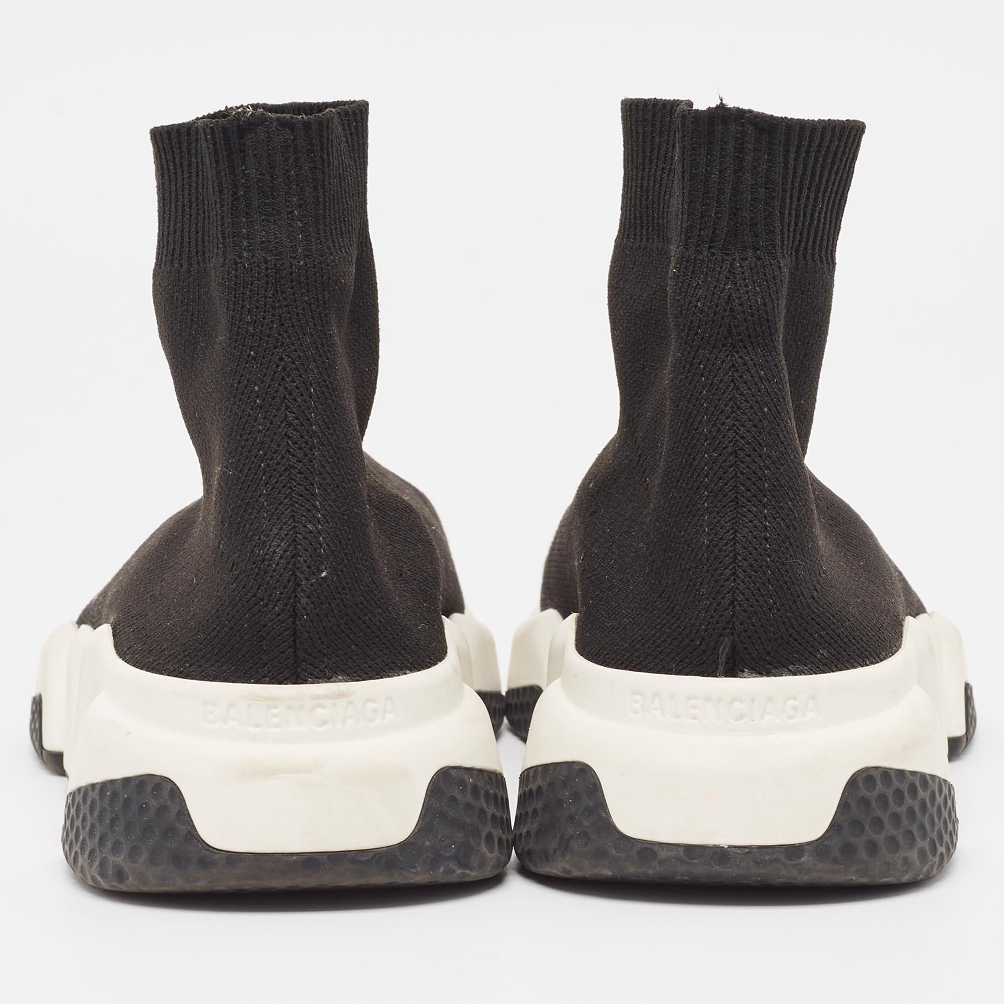 Balenciaga Black Knit Speed Trainer Sneakers Size 37 For Sale 1