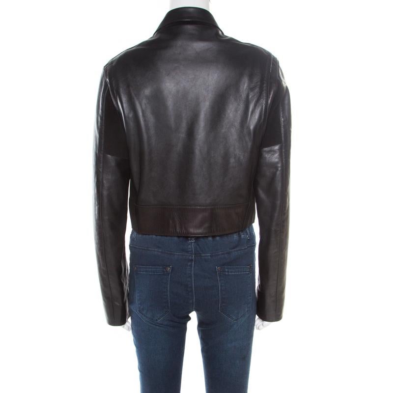 This piece is a prize you will want to keep even if you have worn it countless times. It is from Balenciaga and it truly is an example of the brand's attention to quality and creativity. The jacket is tailored from lamb and calf leather and it has a